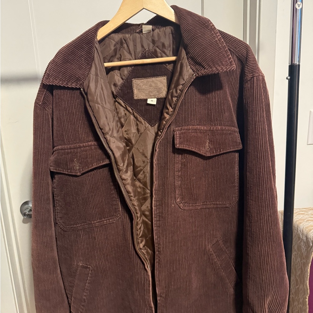 Men's Chocolate Brown Corduroy Bomber Jacket
